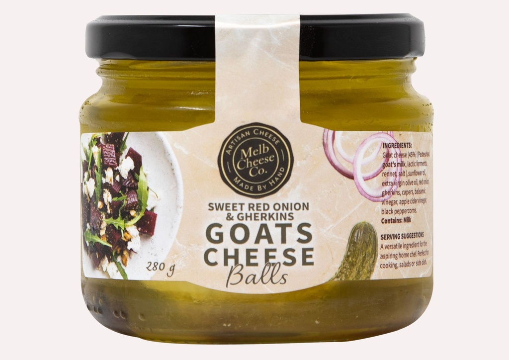 MCC Goats Cheese Balls With Sweet Red Onions & Gherkins 280G