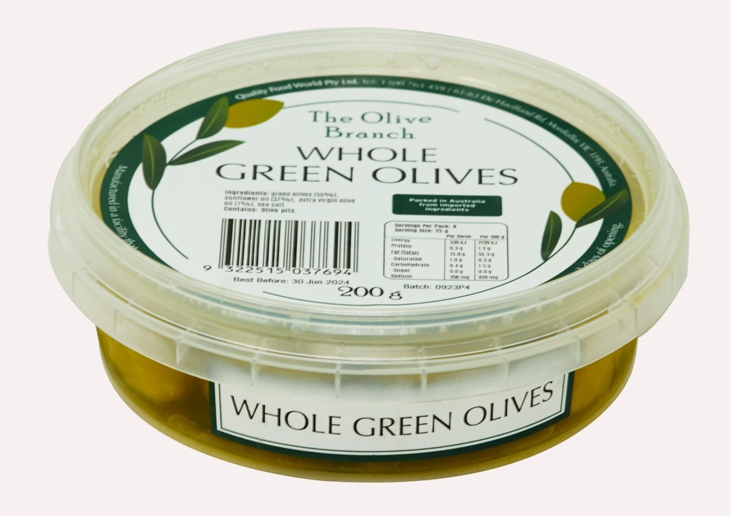 OB Whole Green Olives   200G