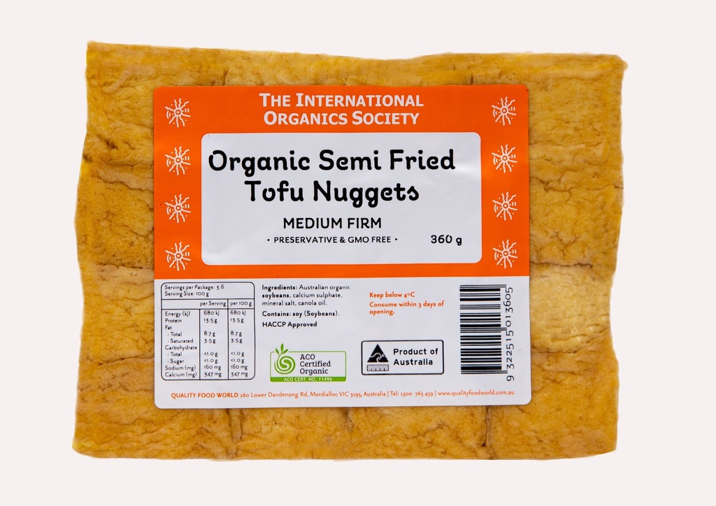 IOS Organic Semi Fried Tofu Nuggets 360G
